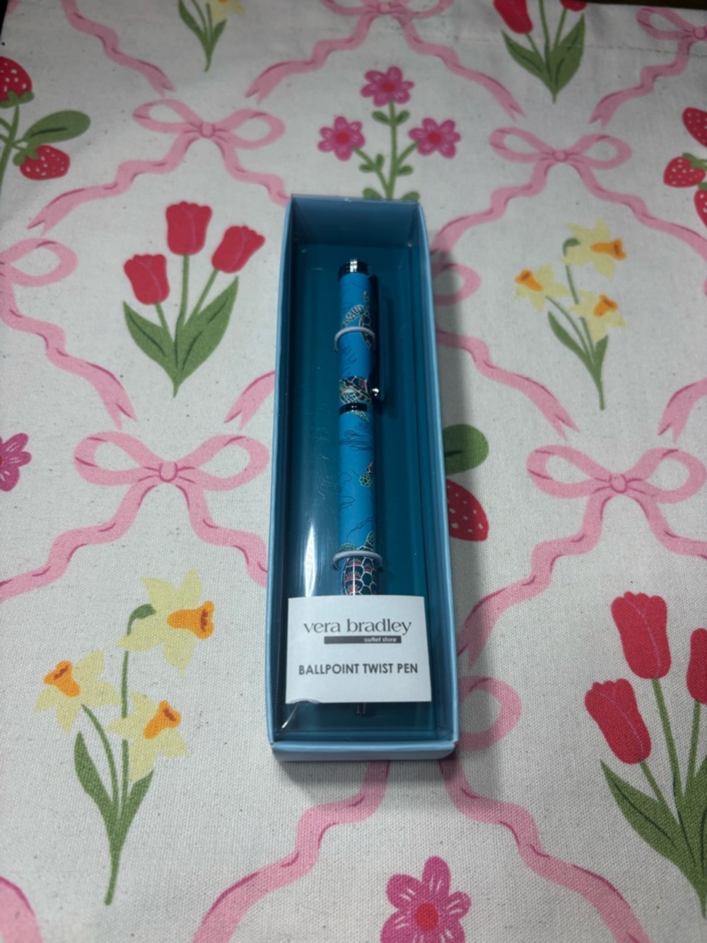 New Vera Bradley Sea Turtle and Coral Patterned Ballpoint Twist Pen